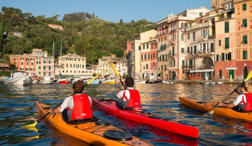 Kayaking Portofino Bay - SeaDream Yachting Land Adventure